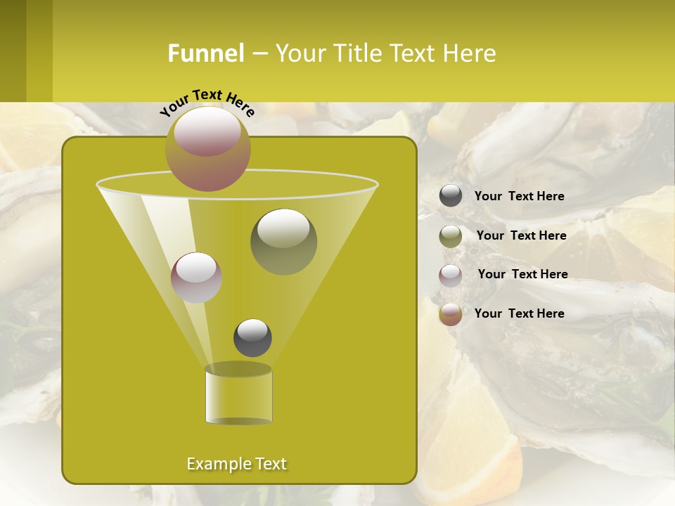 A Plate Of Oysters On Ice With Lemon Wedges PowerPoint Template