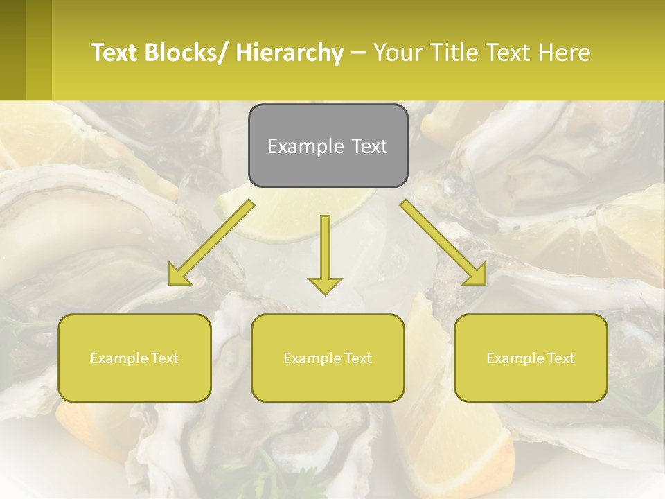 A Plate Of Oysters On Ice With Lemon Wedges PowerPoint Template