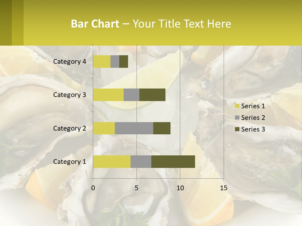 A Plate Of Oysters On Ice With Lemon Wedges PowerPoint Template