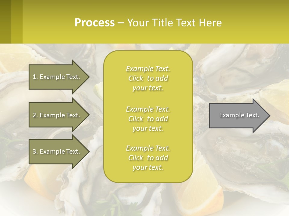 A Plate Of Oysters On Ice With Lemon Wedges PowerPoint Template