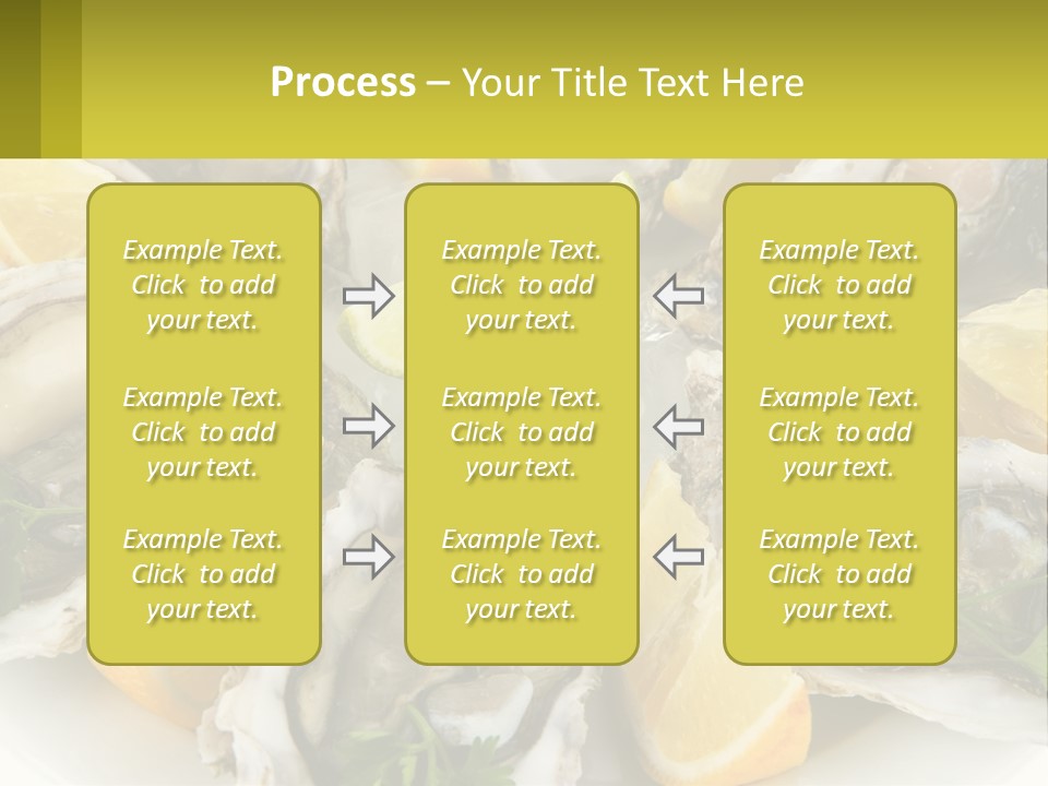A Plate Of Oysters On Ice With Lemon Wedges PowerPoint Template