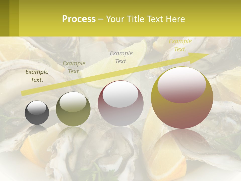 A Plate Of Oysters On Ice With Lemon Wedges PowerPoint Template