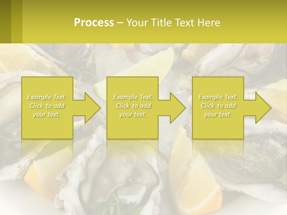 A Plate Of Oysters On Ice With Lemon Wedges PowerPoint Template