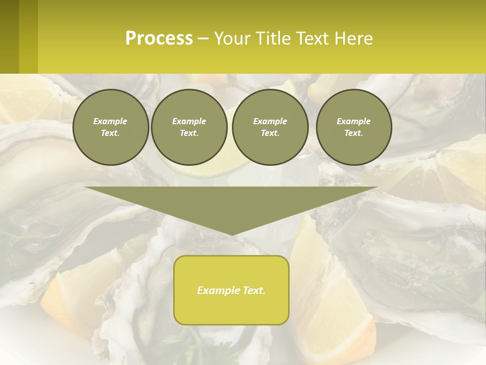 A Plate Of Oysters On Ice With Lemon Wedges PowerPoint Template