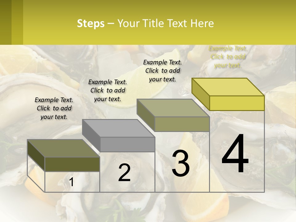 A Plate Of Oysters On Ice With Lemon Wedges PowerPoint Template