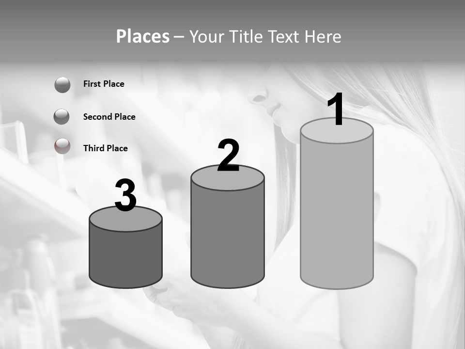 A Woman Reading A Book In A Store PowerPoint Template