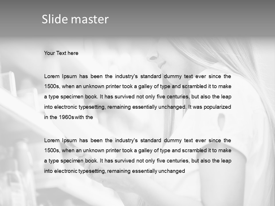 A Woman Reading A Book In A Store PowerPoint Template