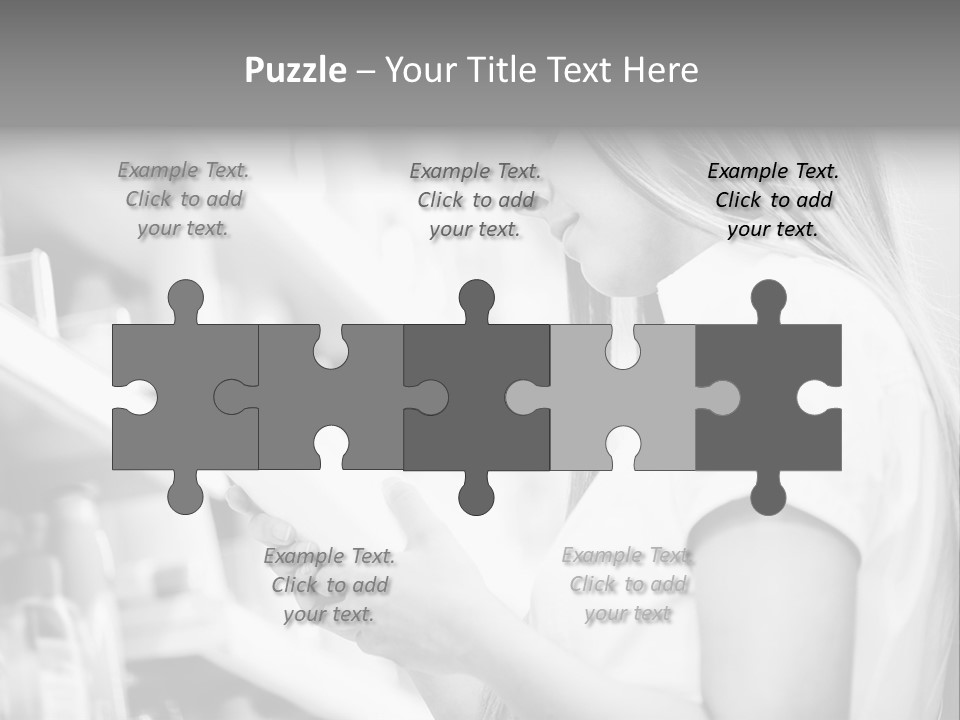 A Woman Reading A Book In A Store PowerPoint Template