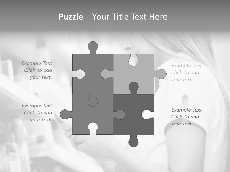 A Woman Reading A Book In A Store PowerPoint Template