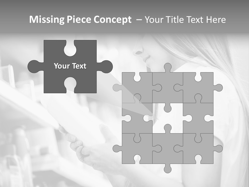 A Woman Reading A Book In A Store PowerPoint Template