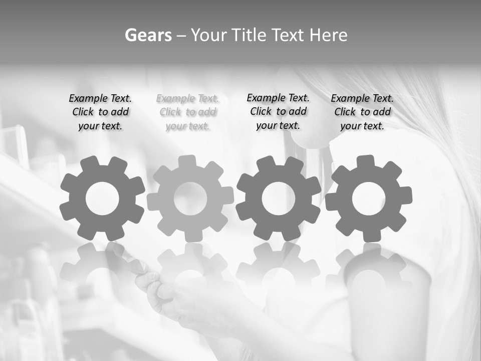 A Woman Reading A Book In A Store PowerPoint Template