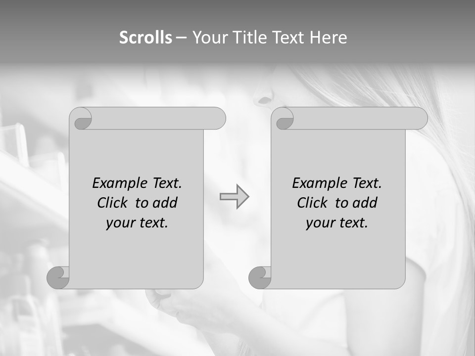 A Woman Reading A Book In A Store PowerPoint Template