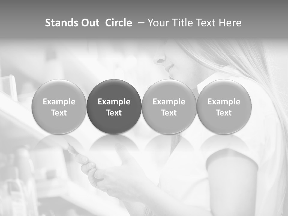 A Woman Reading A Book In A Store PowerPoint Template