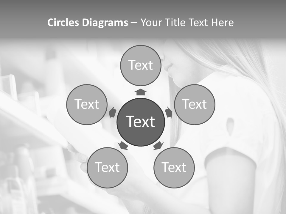 A Woman Reading A Book In A Store PowerPoint Template