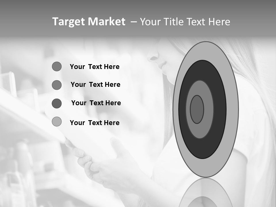 A Woman Reading A Book In A Store PowerPoint Template