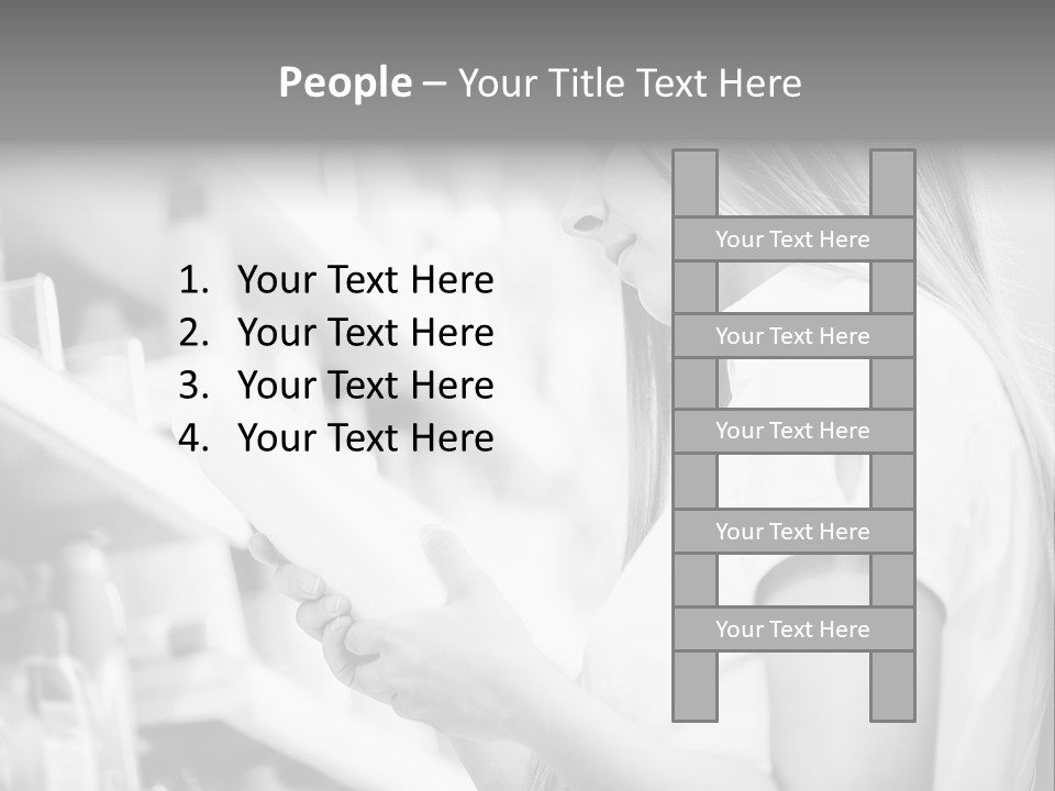 A Woman Reading A Book In A Store PowerPoint Template