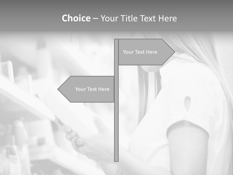 A Woman Reading A Book In A Store PowerPoint Template