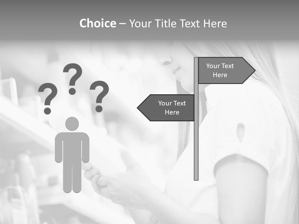 A Woman Reading A Book In A Store PowerPoint Template