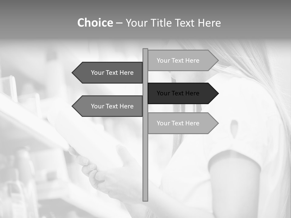 A Woman Reading A Book In A Store PowerPoint Template