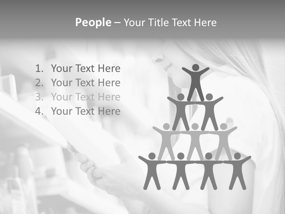 A Woman Reading A Book In A Store PowerPoint Template