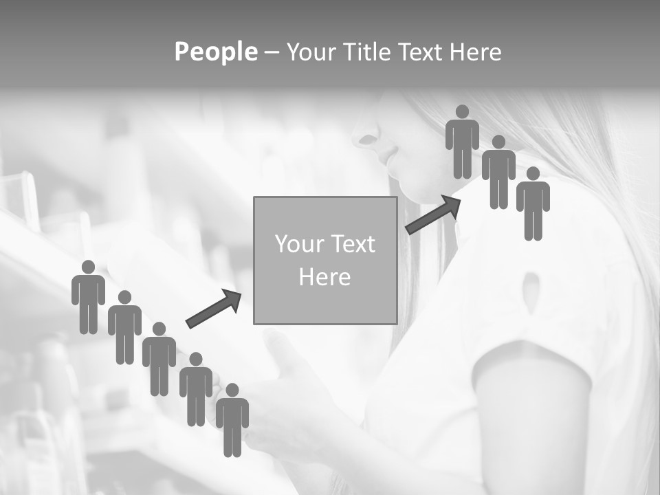 A Woman Reading A Book In A Store PowerPoint Template