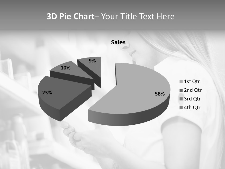A Woman Reading A Book In A Store PowerPoint Template