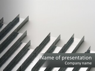 A Group Of Metal Bars On A White Surface PowerPoint Template