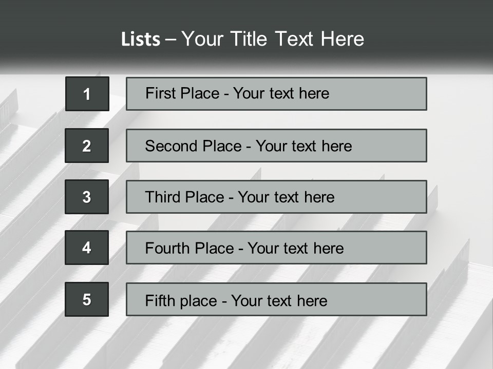 A Group Of Metal Bars On A White Surface PowerPoint Template