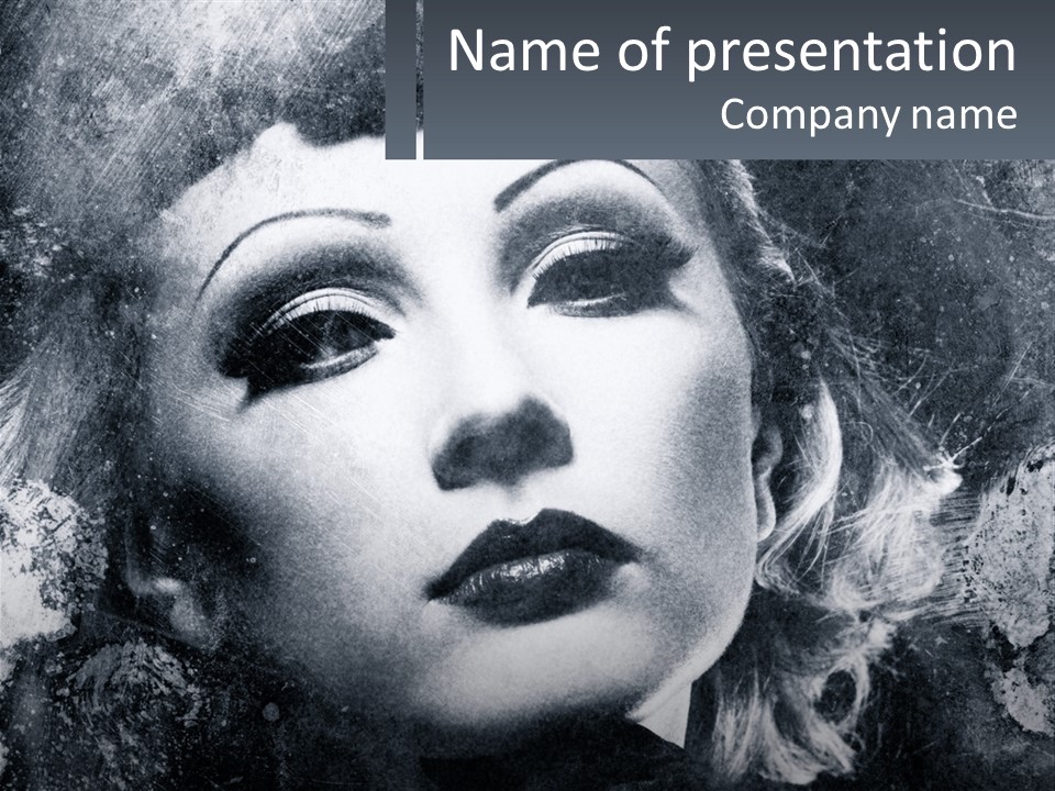 A Black And White Photo Of A Woman's Face PowerPoint Template