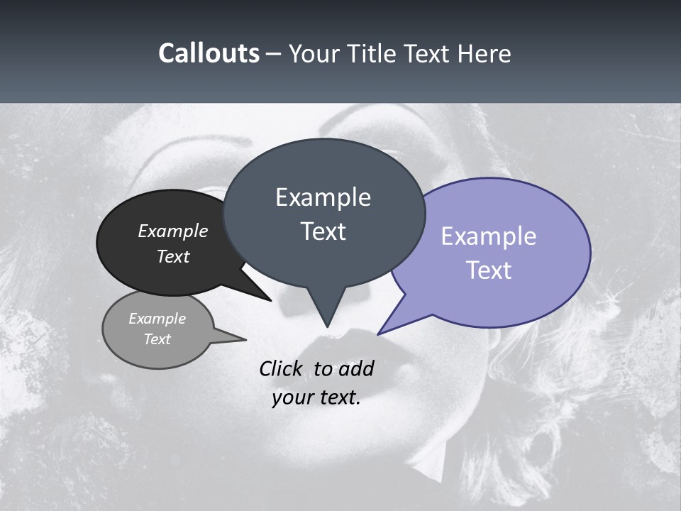 A Black And White Photo Of A Woman's Face PowerPoint Template