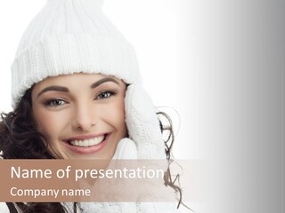 A Woman Wearing A White Hat And Gloves PowerPoint Template