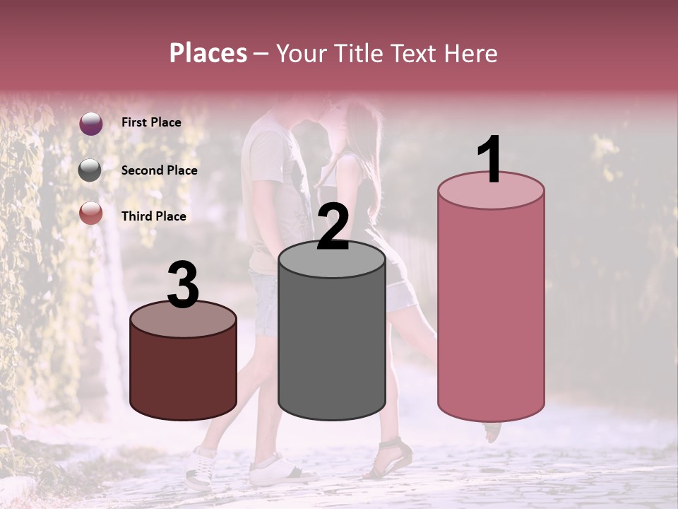 A Man And A Woman Walking Down A Street Holding Hands PowerPoint Template