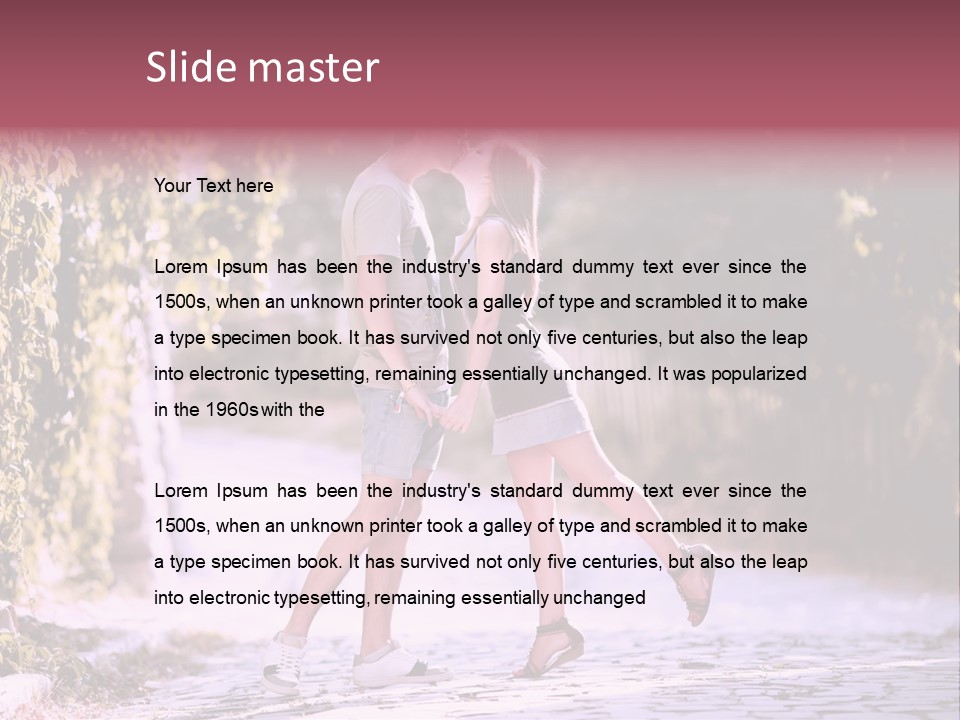 A Man And A Woman Walking Down A Street Holding Hands PowerPoint Template