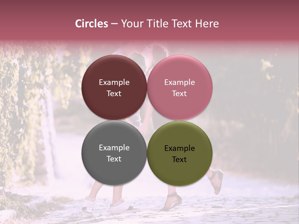 A Man And A Woman Walking Down A Street Holding Hands PowerPoint Template