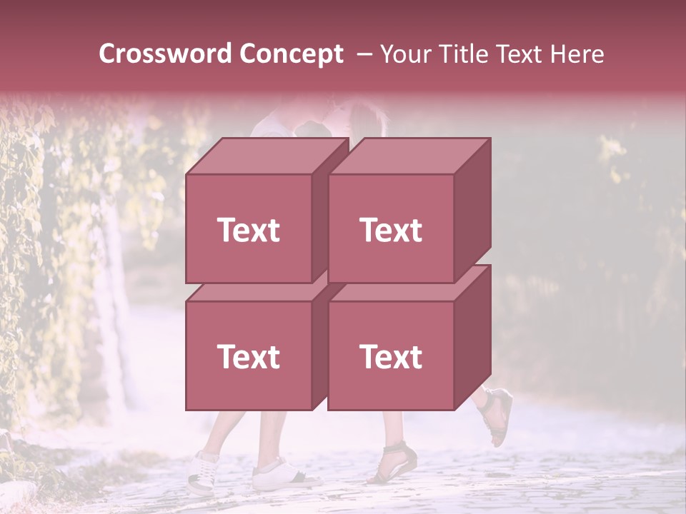 A Man And A Woman Walking Down A Street Holding Hands PowerPoint Template