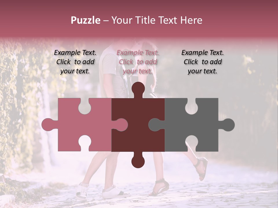 A Man And A Woman Walking Down A Street Holding Hands PowerPoint Template