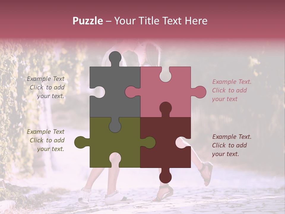 A Man And A Woman Walking Down A Street Holding Hands PowerPoint Template