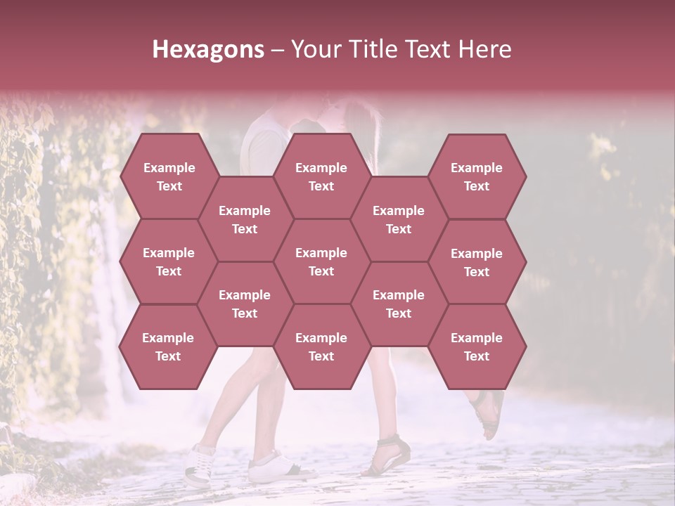 A Man And A Woman Walking Down A Street Holding Hands PowerPoint Template