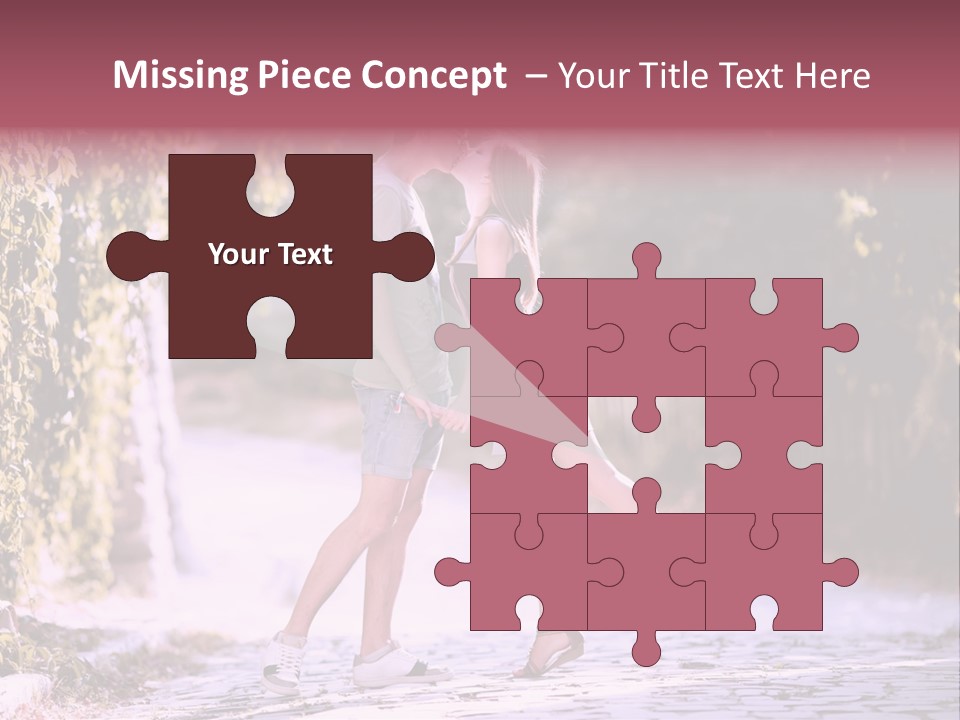 A Man And A Woman Walking Down A Street Holding Hands PowerPoint Template