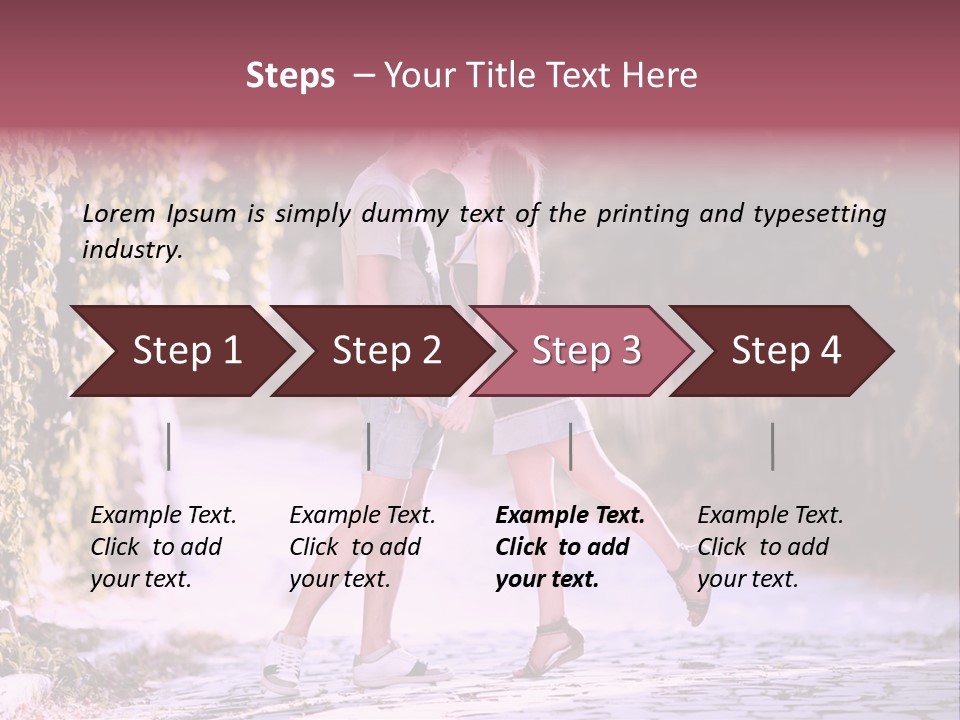 A Man And A Woman Walking Down A Street Holding Hands PowerPoint Template