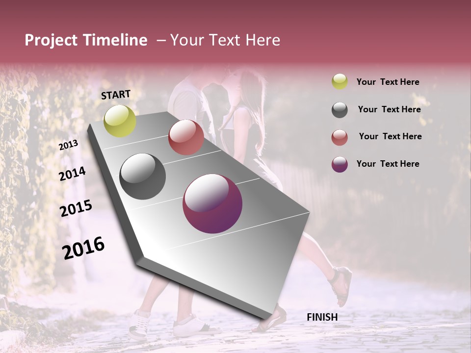 A Man And A Woman Walking Down A Street Holding Hands PowerPoint Template