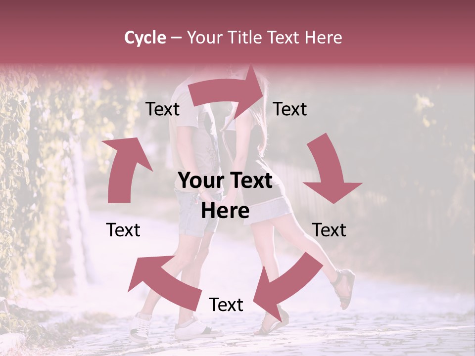 A Man And A Woman Walking Down A Street Holding Hands PowerPoint Template