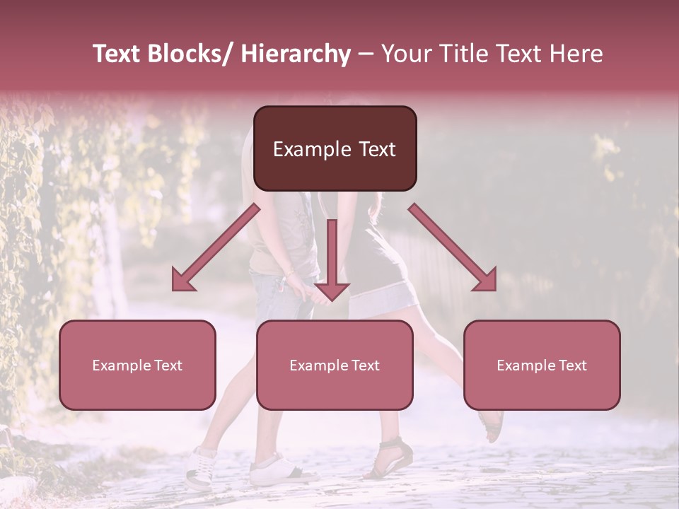 A Man And A Woman Walking Down A Street Holding Hands PowerPoint Template