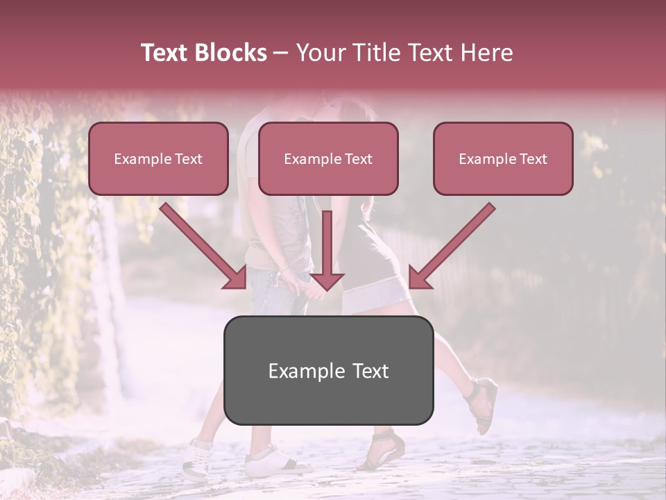 A Man And A Woman Walking Down A Street Holding Hands PowerPoint Template
