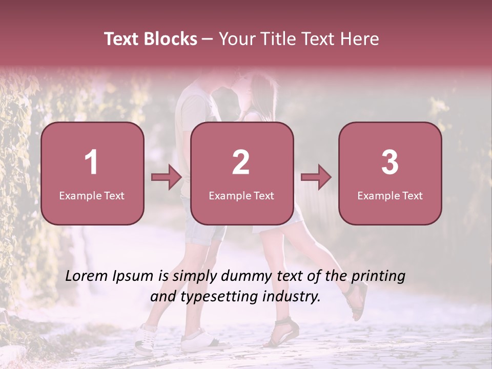 A Man And A Woman Walking Down A Street Holding Hands PowerPoint Template