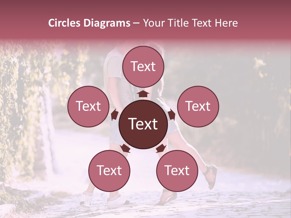 A Man And A Woman Walking Down A Street Holding Hands PowerPoint Template