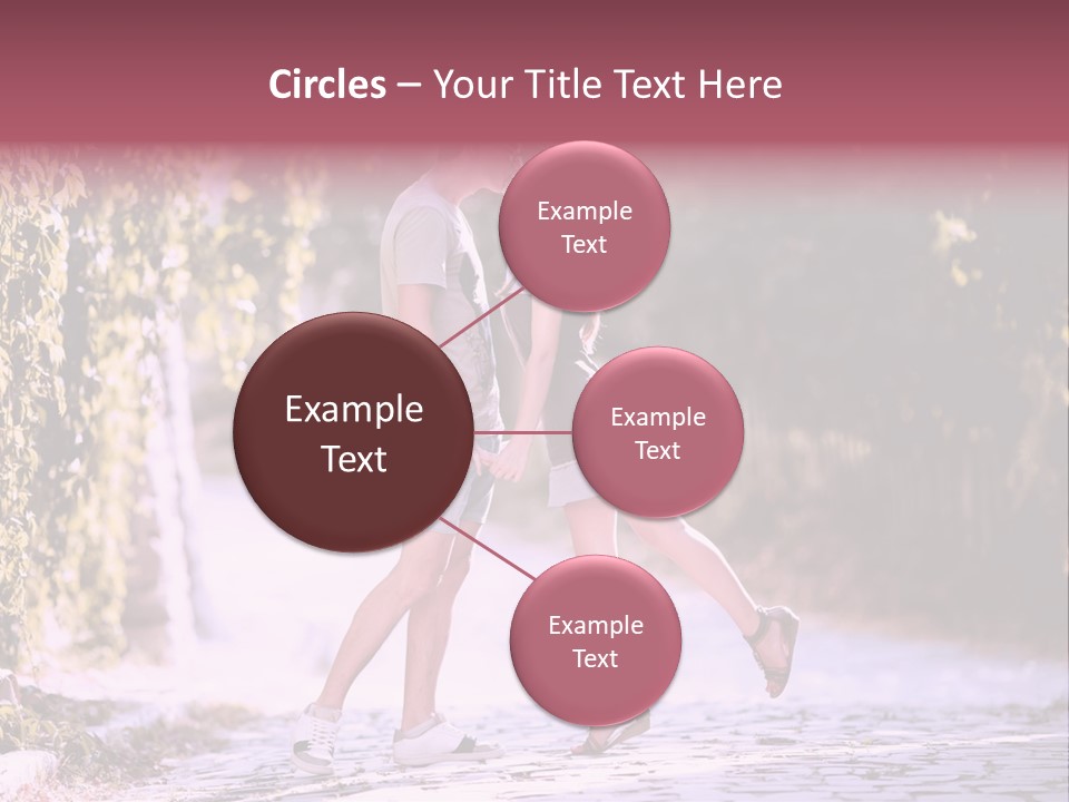 A Man And A Woman Walking Down A Street Holding Hands PowerPoint Template