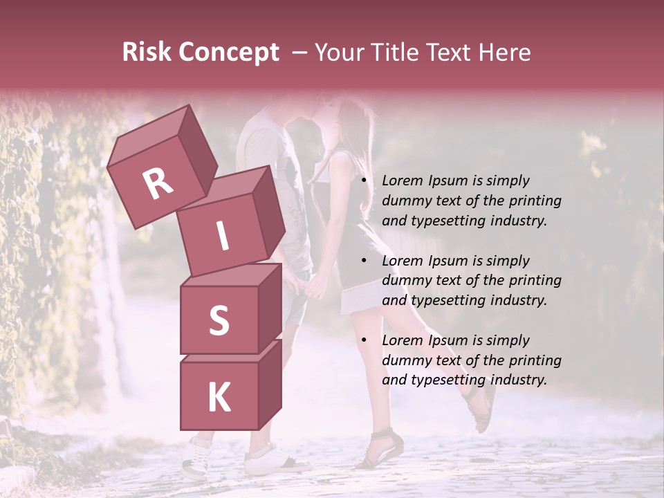 A Man And A Woman Walking Down A Street Holding Hands PowerPoint Template