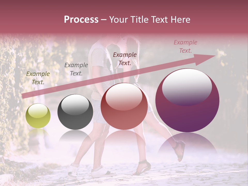 A Man And A Woman Walking Down A Street Holding Hands PowerPoint Template