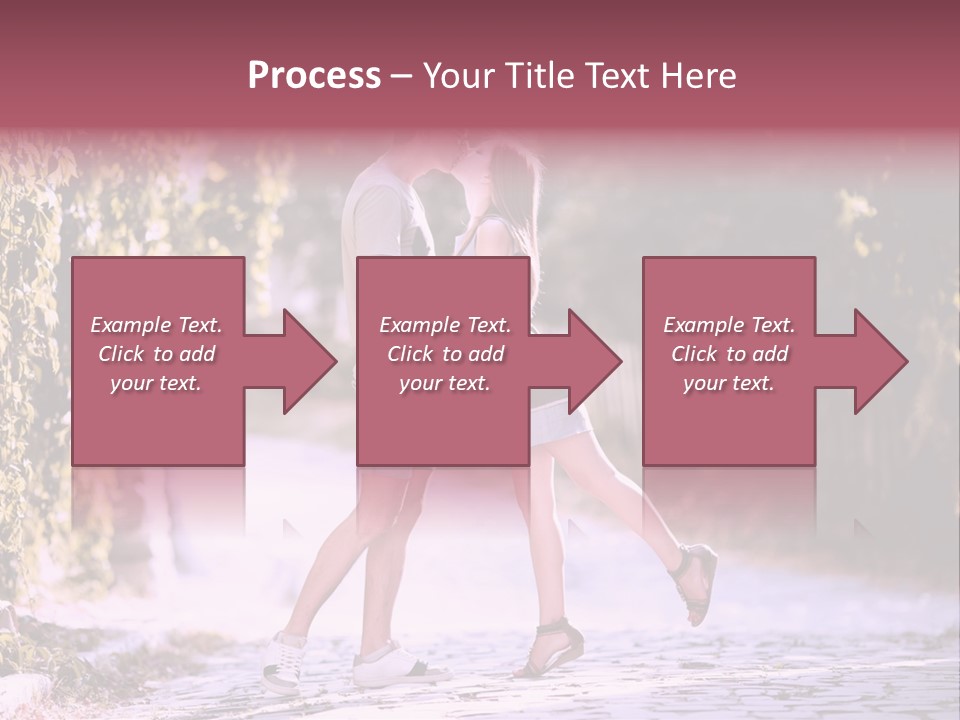 A Man And A Woman Walking Down A Street Holding Hands PowerPoint Template